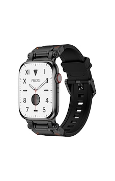 Watch 44mm Clo Krd-101 Titanyum Metal Başlıklı Silikon Kordon-siyah Watch 44mm Clo Krd-101 Titanyum Metal Başlıklı Silikon Kordon-siyah