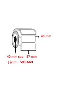 Kuşe Terazi Etiketi  40X57 500'lu Sarım