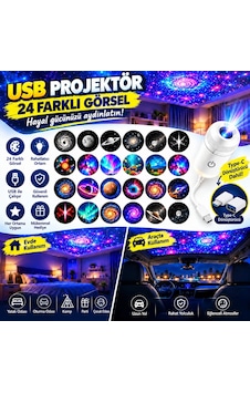 Sge Teknoloji 24 Farklı Desenli Usb Led Projektör Gece Lambası 360 Derece Ayarlanabilir Yıldız Galaksi Amber - Beyaz - Mavi 47635990 Sge Teknoloji 24 Farklı Desenli Usb Led Projektör Gece Lambası 360 Derece Ayarlanabilir Yıldız Galaksi Amber - Beyaz - Mavi 47635990