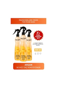 Çift Fazlı Argan İçerikli Fön Suyu 400ml.3'lü Özel Set Çift Fazlı Argan İçerikli Fön Suyu 400ml.3'lü Özel Set