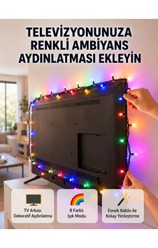 8 Modlu Led Işık Zinciri İç Mekan Dekoratif Aydınlatma Yeni Nesil Çokrenkli 8 Modlu Led Işık Zinciri İç Mekan Dekoratif Aydınlatma Yeni Nesil Çokrenkli