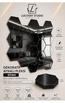 Lucitart Aynalı Pleksi Petek Duvar Dekoru Kendinden Yapışkanlı Dekoratif Altıgen Ayna Tekli 9 Renk 10x11 - 15x17 - 20x23 Cm Siyah Lucitart Aynalı Pleksi Petek Duvar Dekoru Kendinden Yapışkanlı Dekoratif Altıgen Ayna Tekli 9 Renk 10x11 - 15x17 - 20x23 Cm Siyah