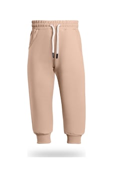 Heyadventure Erkek / Kız Çocuk Jogger Eşofman Altı Cepli Paçası Kaşkorseli Bej Bej