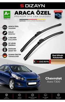 S-dizayn Chevrolet Aveo T300 Ön Cam Silecek Seti 2011-2017 Premium Araca Özel 65-38 Cm A+ Kalite Aoc