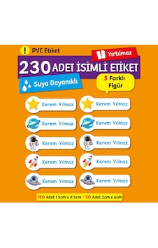 Kişiye Özel İsimli Defter Kalem Okul Etiketi, Yırtılmaz Pvc Etiket, Suya Dayanıklı 02 Beyaz