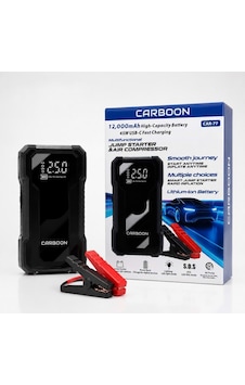 Carboon Car-77 Kompresör Akü Takviye Cihazı 12.000mah Hava Pompası