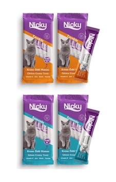 Nicky Somonlu ve Tavuklu Kedi Krema Ödül Maması 4 x 4'lü