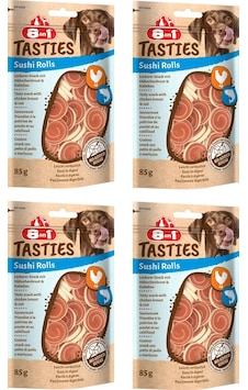 8in1 Tasties Sushi Rolls Tavuk ve Balıklı Köpek Ödülü 4 x 85 G 8in1 Tasties Sushi Rolls Tavuk ve Balıklı Köpek Ödülü 4 x 85 G