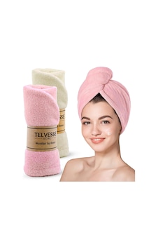 Mikrofiber Saç Havlusu Süper Emici Hızlı Kuruyan Türban Saç Havlusu Şapkası Uzun Kıvırcık Kalın Saçlar İçin Duş Saç Kurutma Havlusu, Plaj Havuz Banyo Kullanım 2li Krem + Pembe Sku: Zeusb0dyk5c6vj 4 Renk