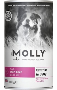 Molly Jöle İçinde Parça Biftekli Yetişkin Köpek Konservesi 400gr Molly Jöle İçinde Parça Biftekli Yetişkin Köpek Konservesi 400gr