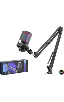 Hadron Me6s35b Gaming Rgb Mikrofon Seti Ayarlı Masa Kolu Type-c 192khz 24bit - Siyah Hadron Me6s35b Gaming Rgb Mikrofon Seti Ayarlı Masa Kolu Type-c 192khz 24bit - Siyah