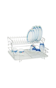 Ece Metal De Lüx 2 İki Katlı Krom Bulaşıklık Tabaklık Krom Kaplama Metal Sepet Plastik Tepsi Krom Ece Metal De Lüx 2 İki Katlı Krom Bulaşıklık Tabaklık Krom Kaplama Metal Sepet Plastik Tepsi Krom