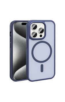 Apple, Uyumlu iPhone 15 Pro Max Kılıf M-safe Şarj Özellikli Mat Arka Yüzey Zore Sio Kapak Gri