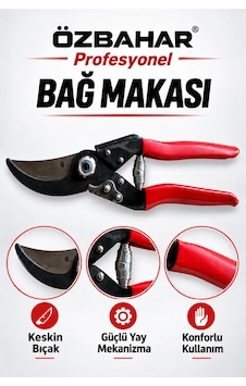 Özbahar Profesyonel İzole Saplı Bağ Ve Budama Makası, 25 Mm Kesme Çapı, Güçlü Çene, El Yormayan Tasarım Özbahar Profesyonel İzole Saplı Bağ Ve Budama Makası, 25 Mm Kesme Çapı, Güçlü Çene, El Yormayan Tasarım