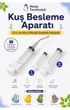 Tr Kuş Besleme Aparatı Muhabbet Kuşu Kanarya Sultan Papağanı Çelik Uçlu Elle Besleme Şırıngası 5 Cc Ve 10 Cc