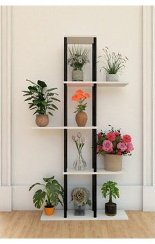 5 Raflı Dekoratif Bitki Standı Sökülebilir Kolay Kurulum Saksı Rafı Salon Balkon Çiçeklik Organizer Beyaz 5 Raflı Dekoratif Bitki Standı Sökülebilir Kolay Kurulum Saksı Rafı Salon Balkon Çiçeklik Organizer Beyaz