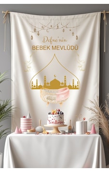 Büyük Boy İsimli Bebek Mevlüdü Konseptli Flama Karşılama Panosu Afişi Büyük Boy İsimli Bebek Mevlüdü Konseptli Flama Karşılama Panosu Afişi