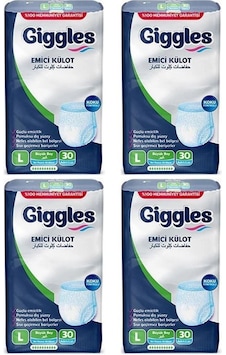 Giggles Külotlu Yetişkin Hasta Bezi Large 30 Lu X 4 Adet L Giggles Külotlu Yetişkin Hasta Bezi Large 30 Lu X 4 Adet L