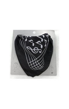 Müzik Notalı Kare Bandana Fular Aksesuar, Ücretsiz Kargo
