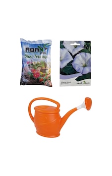 Pratik Bahçe Ve Çiçek Yetiştirme Seti 5 L Sulama Bidonu, 3 L Torf Ve Gece Güzeli Tohumu Pratik Bahçe Ve Çiçek Yetiştirme Seti 5 L Sulama Bidonu, 3 L Torf Ve Gece Güzeli Tohumu
