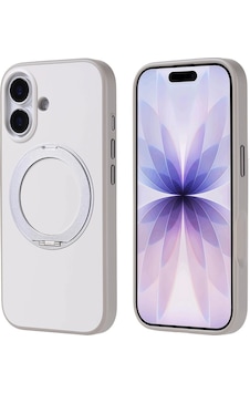 Apple iPhone Uyumlu 17 Kılıf M-safe Şarj Özellikli Standlı Zore Proton Silikon Kapak Gri Apple iPhone Uyumlu 17 Kılıf M-safe Şarj Özellikli Standlı Zore Proton Silikon Kapak Gri