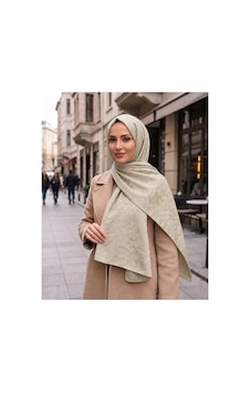 Nukra Pamuk Jakarlı Şal Halka Desen Kadın Tesettür Başörtüsü 70x190 Cm BEj Nukra Pamuk Jakarlı Şal Halka Desen Kadın Tesettür Başörtüsü 70x190 Cm BEj