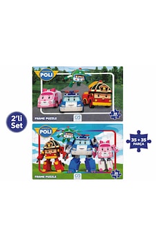 Robocar Poli 2 Li Frame Puzzle Seti 35+35 Parça Çocuk Yapboz