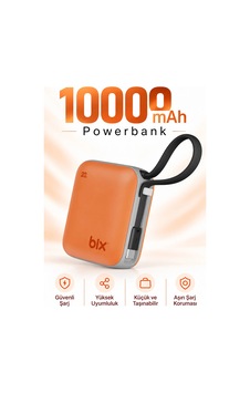 Exenar - Turuncu - Mini Powerbank 10000 Mah Cep Boy Taşınabiler Hızlı Şarj Pd 20w Dijital Göstergeli Type-c Kablolu Beyaz - Turuncu Exenar - Turuncu - Mini Powerbank 10000 Mah Cep Boy Taşınabiler Hızlı Şarj Pd 20w Dijital Göstergeli Type-c Kablolu Beyaz - Turuncu