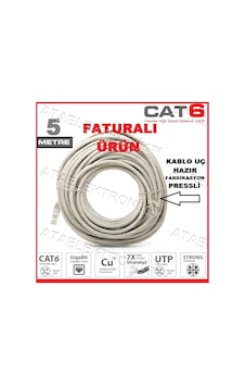 5 Metre 5Mt Hazir Pressli Cat6 Ethernet Internet Modem Kablosu 5 Metre 5Mt Hazir Pressli Cat6 Ethernet Internet Modem Kablosu