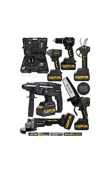 Assur 21v 6'lı Set Kırıcı/delici Hilti, Taşlama, Somun Sıkma, Matkap, Budama Testeresi Ve Makası-2934 Assur 21v 6'lı Set Kırıcı/delici Hilti, Taşlama, Somun Sıkma, Matkap, Budama Testeresi Ve Makası-2934