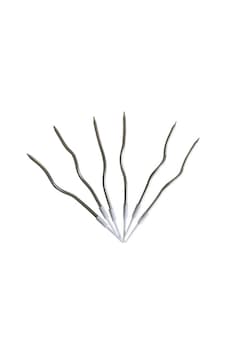 Eğik Pasta Mumu Gümüş Renkli 6 Lı 14 Cm