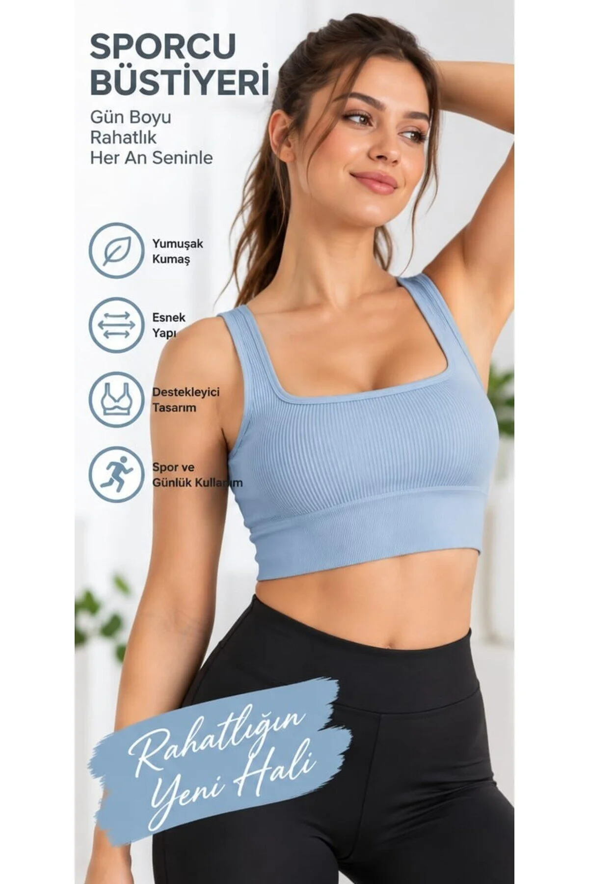 Perafit Crop Büstiyer Mavi Renk Perafit Crop Büstiyer Mavi Renk