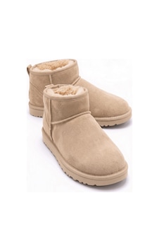 Neon Shoes Mini Süet İçi Kürklü İnce Taban Kadın Bot Bej Neon Shoes Mini Süet İçi Kürklü İnce Taban Kadın Bot Bej