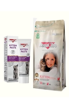 Bonacibo Yavru Kedi Başlangıç Seti: Tavuklu Kuru Mama 1.5 Kg Ve Kitten Paste Multivitamin Macun 100g Bonacibo Yavru Kedi Başlangıç Seti: Tavuklu Kuru Mama 1.5 Kg Ve Kitten Paste Multivitamin Macun 100g