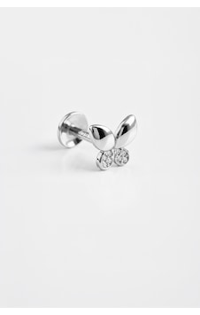 Minik Kelebek 18 Ayar Beyaz Altın Kaplama Gümüş Flat-lobe Piercing Minik Kelebek 18 Ayar Beyaz Altın Kaplama Gümüş Flat-lobe Piercing