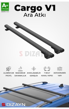 S-dizayn Dacia Duster S-bar Cargo V1 Ara Atkı Tavan Taşıyıcı Barı Siyah 120 Cm 2018-2024 A+ Kalite