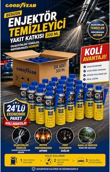 Goodyear Goodyear 24'lü Benzin Enjektör Temizleyici Yakıt Katkısı 300 Ml Goodyear Goodyear 24'lü Benzin Enjektör Temizleyici Yakıt Katkısı 300 Ml