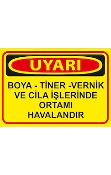 Boya Tiner Vernik Ve Cila İşlerinde Ortamı Havalandır Sticker 20x28 Cm