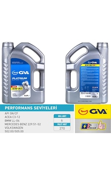 Motor Yağı 5w30 3.2 Lt Platınum Partiküllü-dpf Tam Sentetik Apı Sn/cf 6 Adet 5w30-55175990