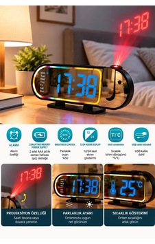 Led Dijital Masa Saati Şık Tasarım Alarm Özelliği Parlaklık Ayarı Sıcaklık Ve 12 24 Saat Gösterimi Siyah Led Dijital Masa Saati Şık Tasarım Alarm Özelliği Parlaklık Ayarı Sıcaklık Ve 12 24 Saat Gösterimi Siyah