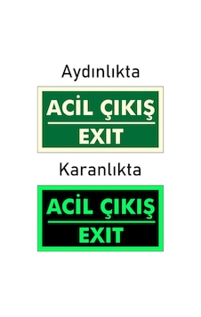 Acil Çıkış Exit Levhası Fotolümenli Fosforlu Acil Çıkış Exit Levhası Fotolümenli Fosforlu