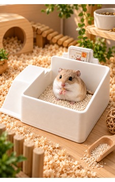 Hamster Tuvaleti Ve Kum Banyosu Kabı Küçük Kemirgenler İçin Pratik Kafes Aksesuarı