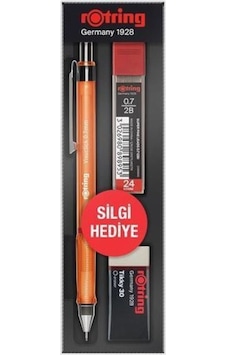 Rotring Visuclick Versatil Uçlu Kalem 0.7 MM + Min + Silgi - Turuncu Rotring Visuclick Versatil Uçlu Kalem 0.7 MM + Min + Silgi - Turuncu