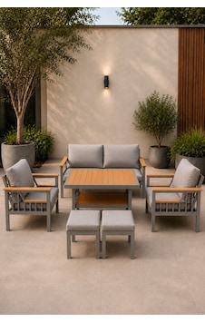 Sole Serisi Balkon Takımı, 2-1-1 Gri Bahçe Takımı, 2'li Koltuk 70x150, 2 Tekli Koltuk 70x70, Masa 70x110, 2 Puf Gri Sole Serisi Balkon Takımı, 2-1-1 Gri Bahçe Takımı, 2'li Koltuk 70x150, 2 Tekli Koltuk 70x70, Masa 70x110, 2 Puf Gri