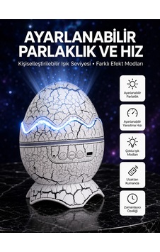 Dinozor Yumurtası Tasarımlı Projektörlü Gece Lambası Sarı 72479393 Dinozor Yumurtası Tasarımlı Projektörlü Gece Lambası Sarı 72479393