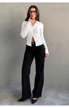 Siyah Push Up İspanyol Paça Kadın Jean Mg2653 siyah Siyah Push Up İspanyol Paça Kadın Jean Mg2653 siyah