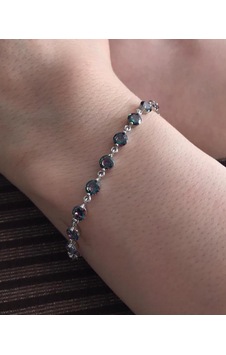 Aya Diamond 925 Ayar Gümüş - Taşlı Bileklik Beyaz