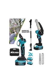 Mikasa Tools 999 Vf Grand Wagoneer 4x4 Çift Akülü Set Ağaç Dal Kesme Ve Budama Makası Testere Teleskopik