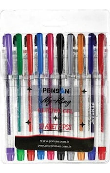 Pensan 10 Renk Simli Gel Kalem Set Pensan 10 Renk Simli Gel Kalem Set