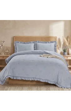 Love Nakışlı Elyaf Dolgulu Yatak Örtüsü Çift Kişilik 240x260 Gri Love Nakışlı Elyaf Dolgulu Yatak Örtüsü Çift Kişilik 240x260 Gri